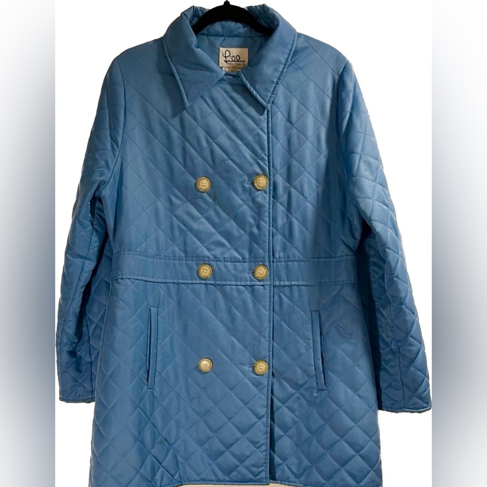 Lilly Pulitzer French Blue Quilted Lightweight Jacket Woman Sz L